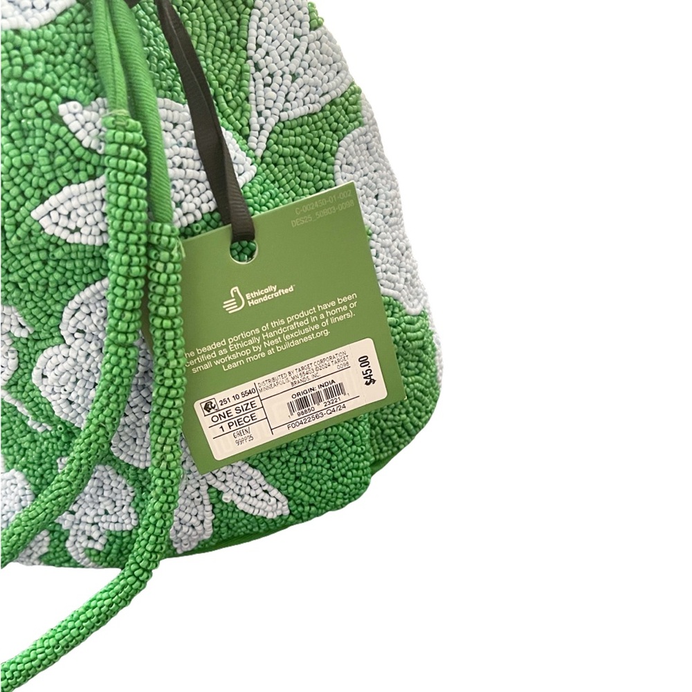NWT Kate Spade Beaded Classic Rose Drawstring Bucket Bag - Picture 6 of 8
